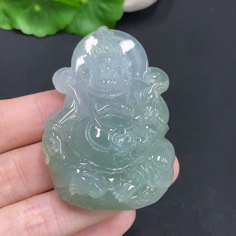 Jadeite Wealth God Pendant . | Huiliu Certified
