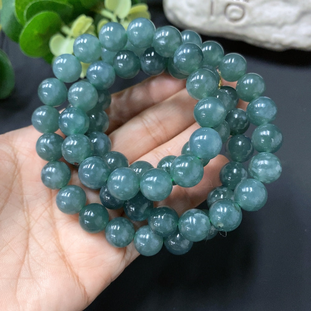Jadeite bead necklace approx. 9.6mm (accessory without gold)