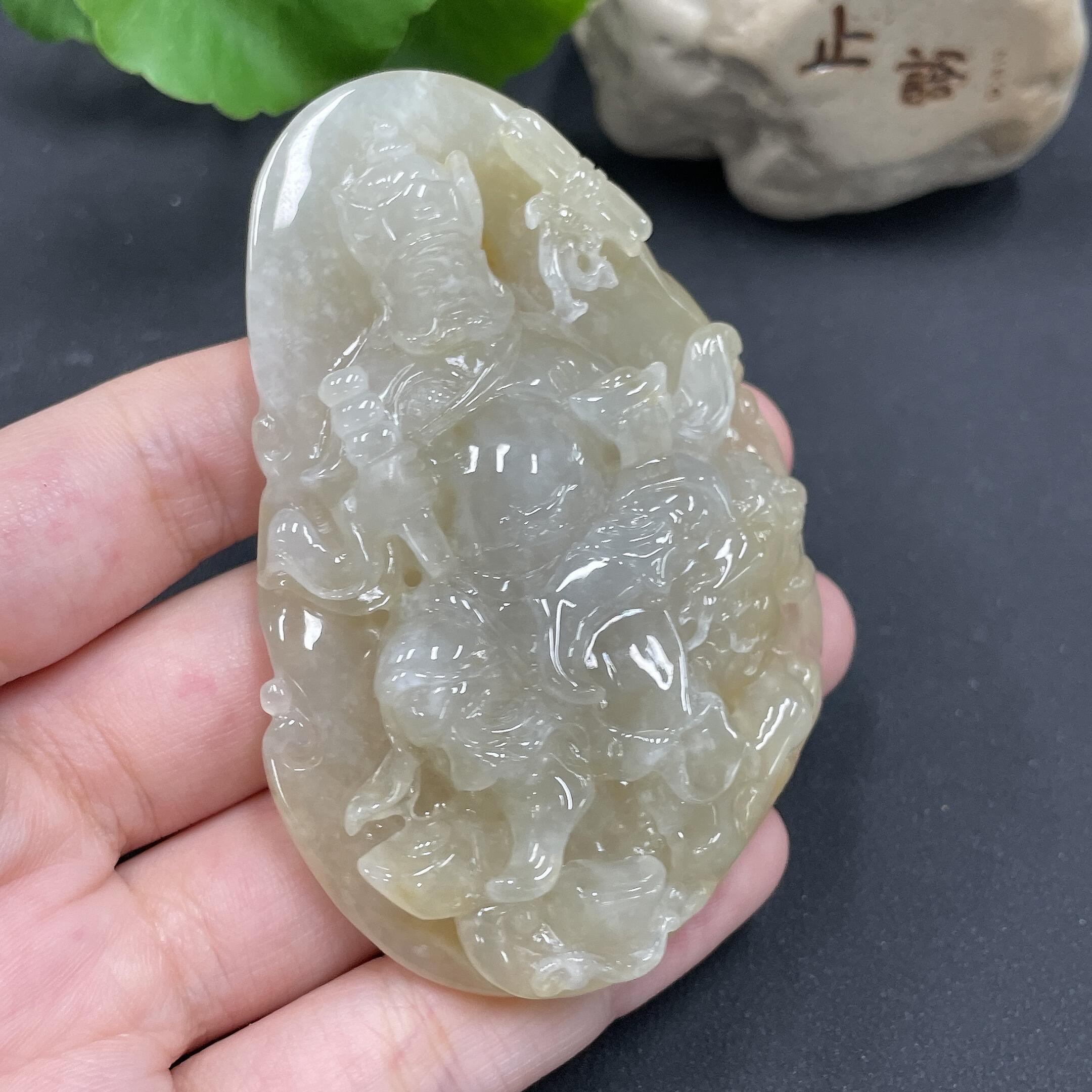 Jadeite Pendant Yellow Jambhala