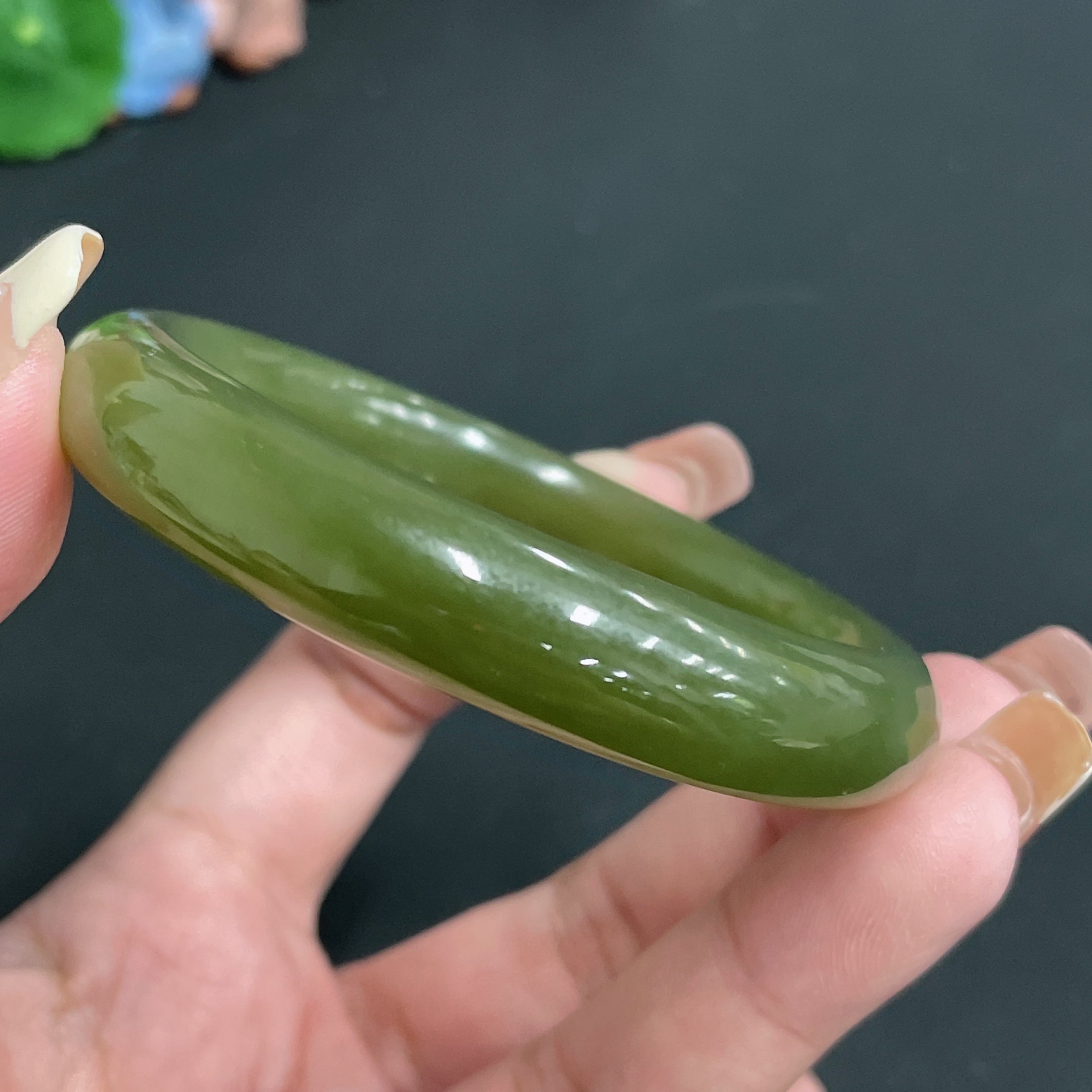Hetian Jade Round Bangle, Size 55, Total Weight Approx. 45.49g
