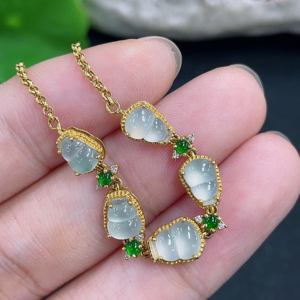 Jadeite inlaid bracelet 18K Gold with diamond