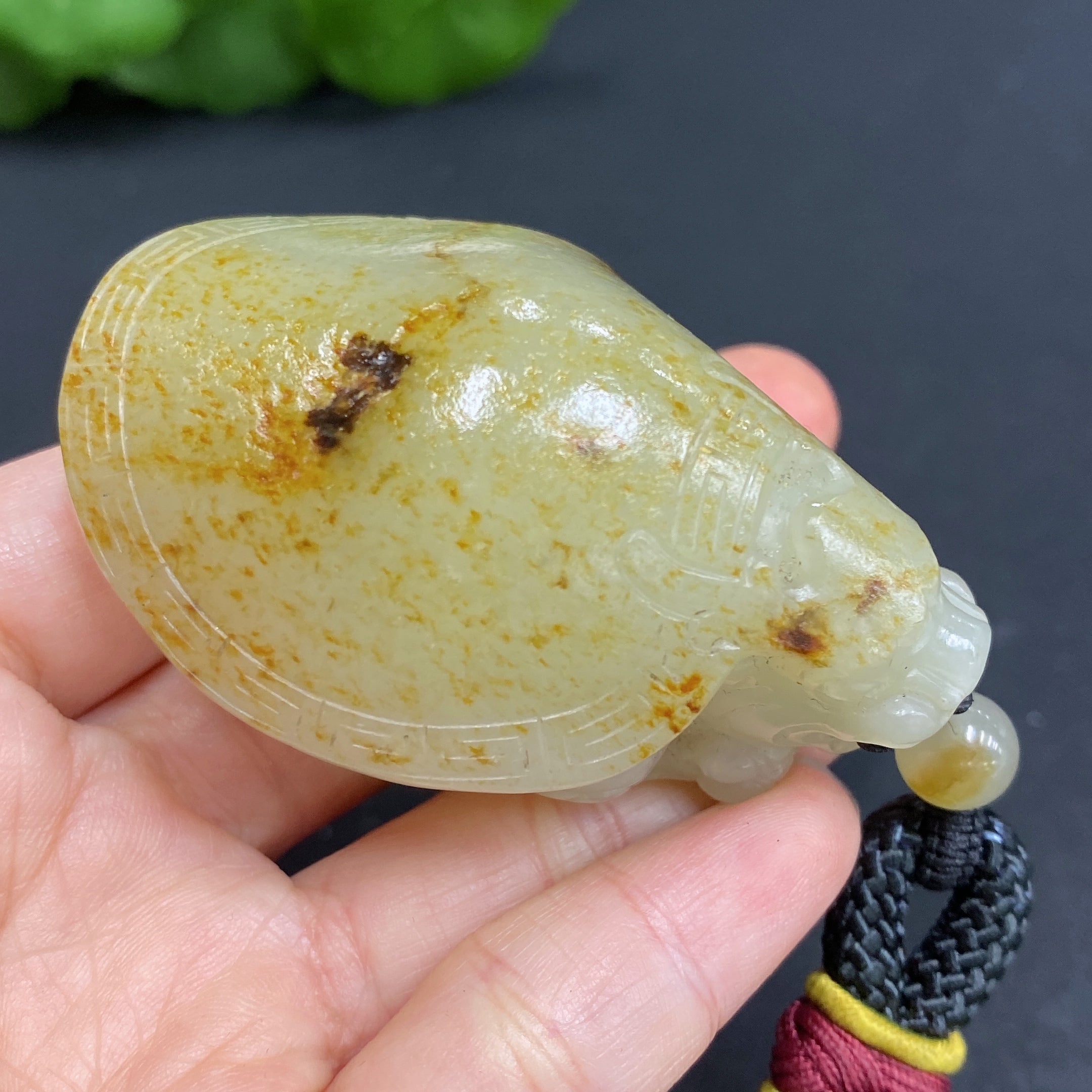 Hetian Jade Handheld Ornament - Dragon Turtle