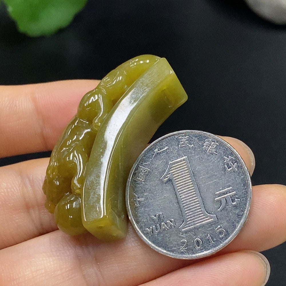 JadeitePi Xiu Hand Plaque Total Weight Approx. 14.81g Color Origin Undetermined