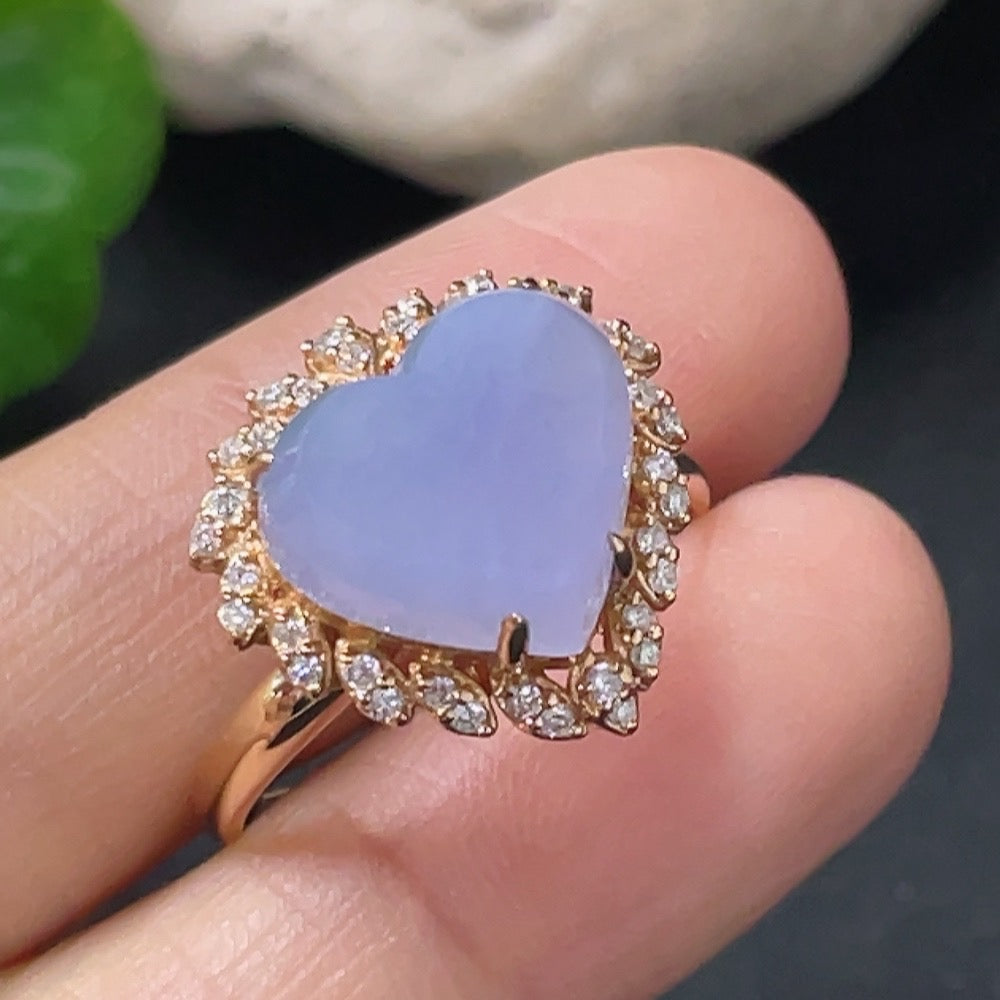 Jadeite and Diamond Ring in 18k Gold, Size 17, Total Weight Approx. 4.9g