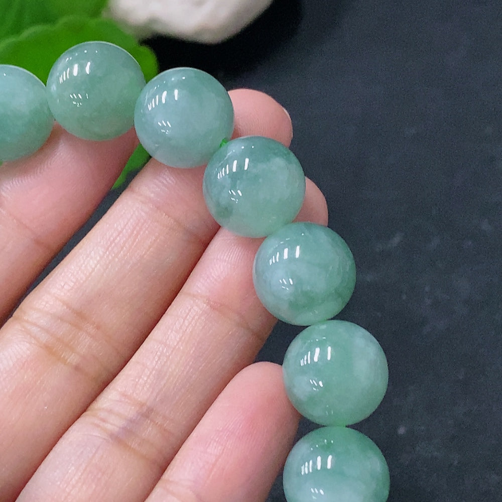 Jadeite Beads Bracelet Approx. 12.5mm Total Weight Approx. 52.94g