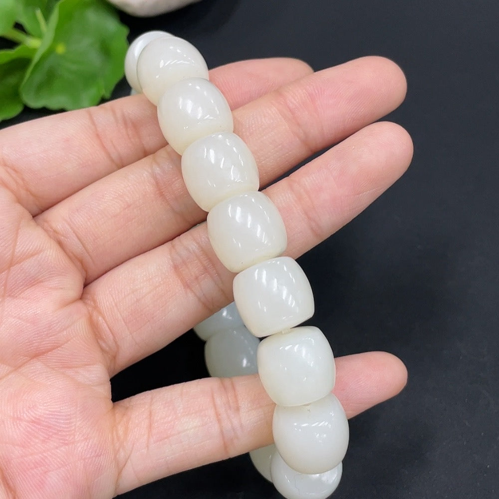 Hetian Jade Bracelet, Approx. 13.1mm, Total Weight Approx. 63g
