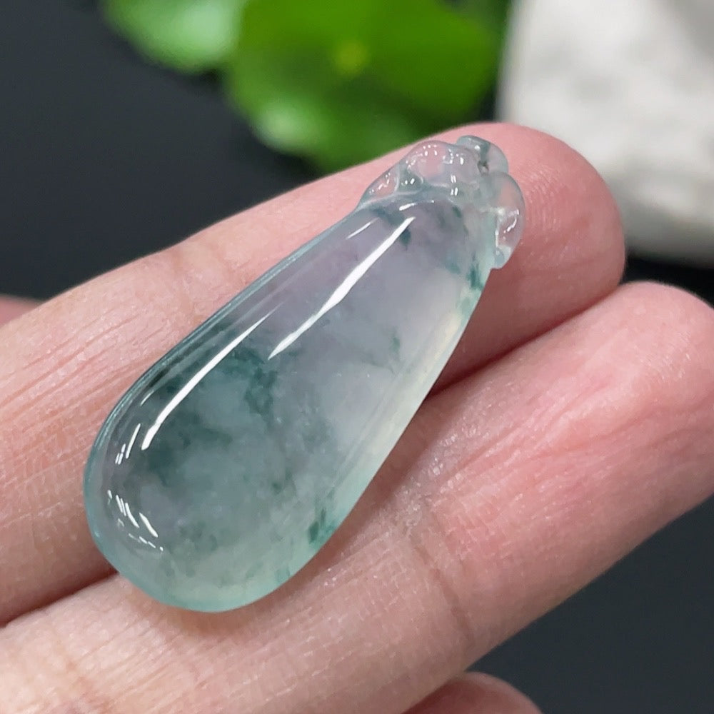 Jadeite Auspicious Gourd Pendant, Total Weight Approx. 3.78g