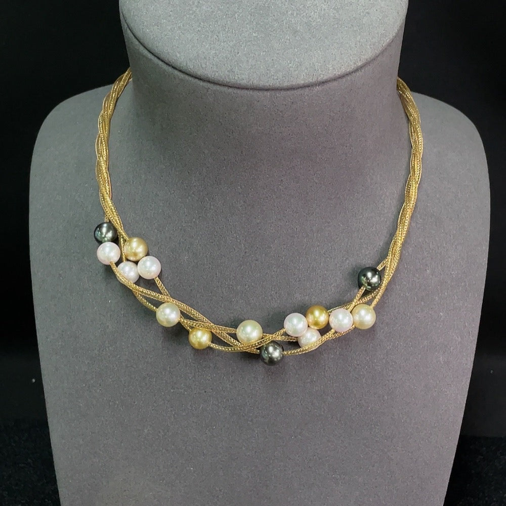 Seawater Pearl Necklace 18k Gold Approx. 8.5mm Color Origin Undetermined