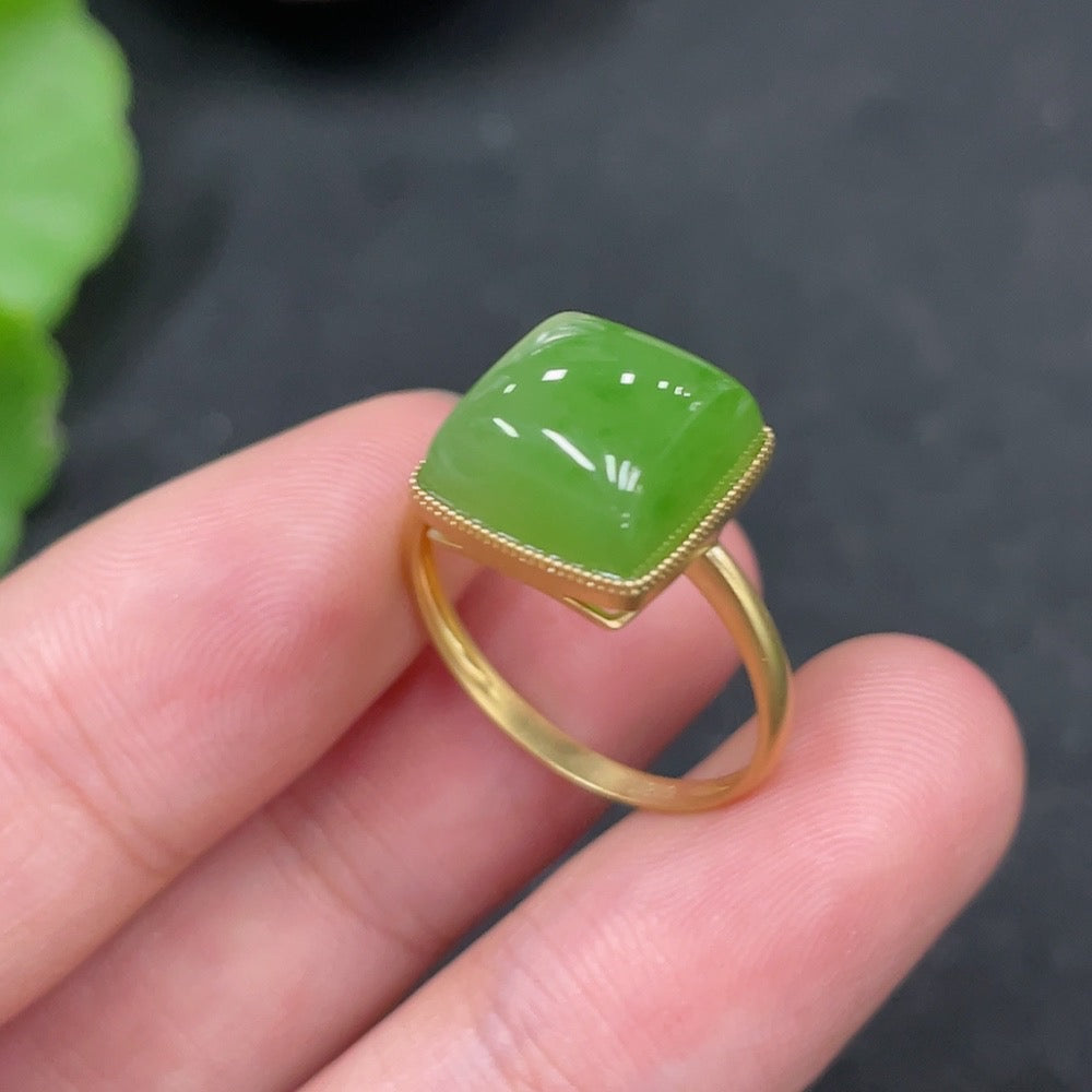Hetian Jade Inlaid Ring . | Huiliu Certified