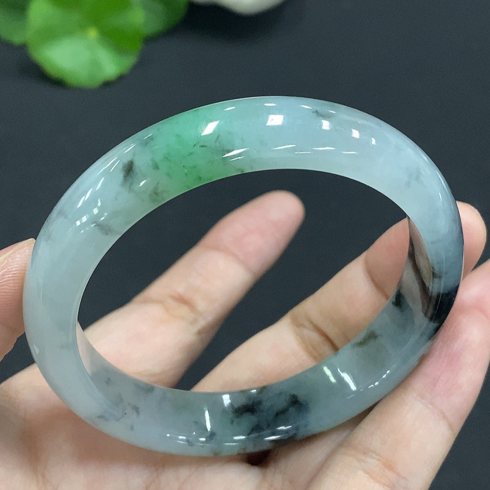 Jadeite Round Bracelet Size 55.5 Total Weight Approx. 49.1g (containing other mineral components)