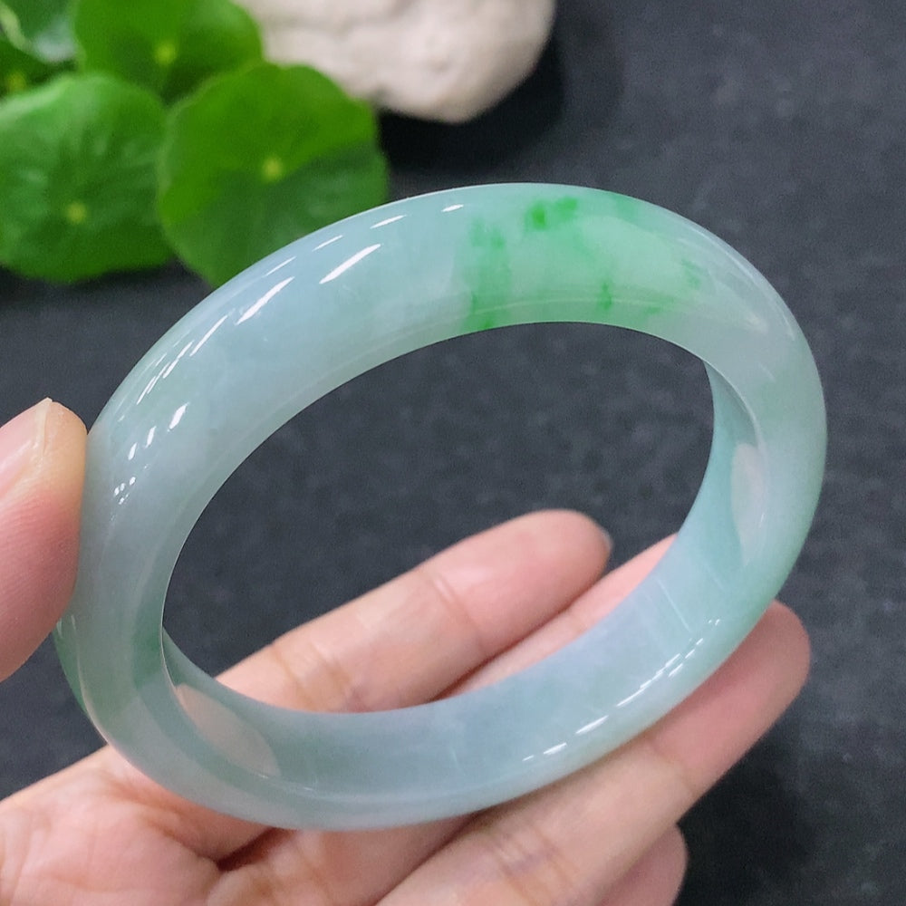 Jadeite Round Bangle Size 55.5mm Total Weight Approx. 56.59g