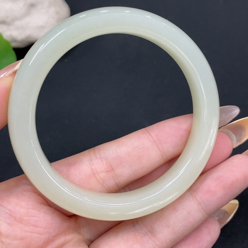 Hetian Jade Round Bracelet Size 57.1 Total Weight Approx. 50.4g