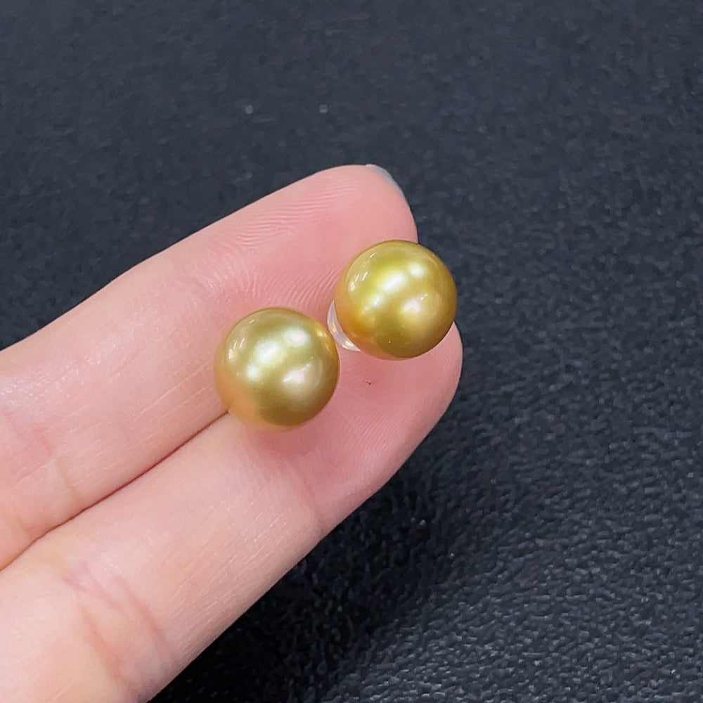 Seawater Pearl Earrings 18k Gold Color Origin Undetermined