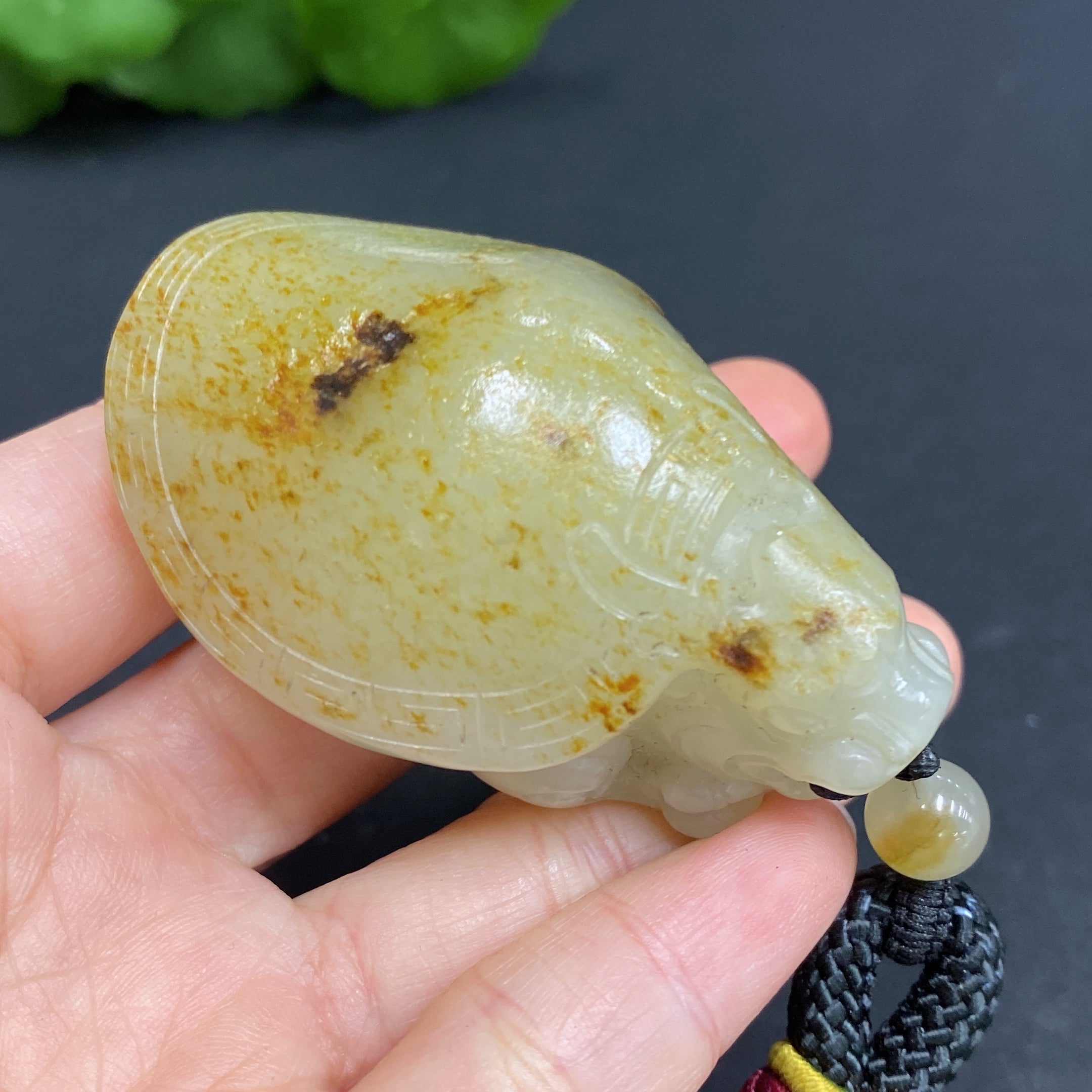 Hetian Jade Handheld Ornament - Dragon Turtle