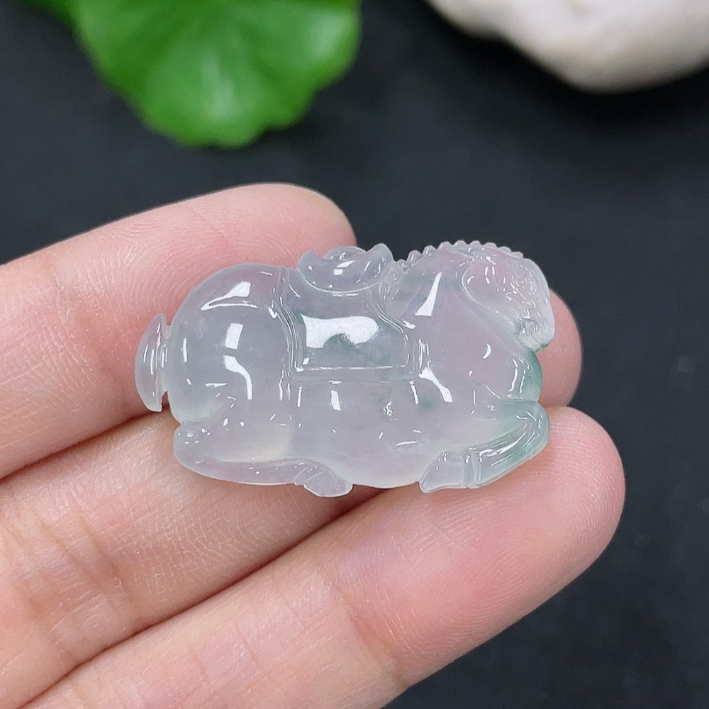 Jadeite Pendant with Horse and Money Design