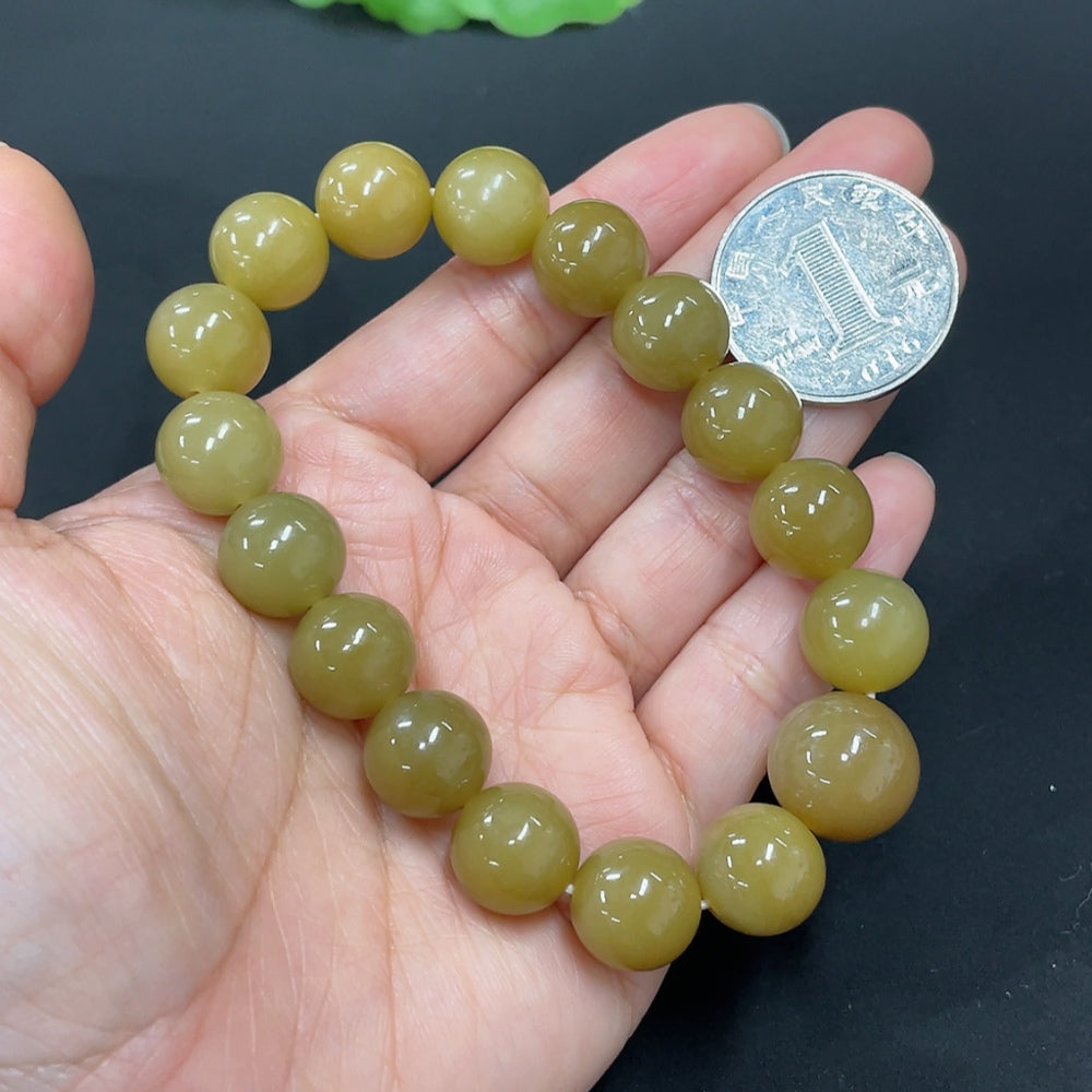 Hetian Jade Bracelet, Approx. 11.9mm, Total Weight Approx. 46.5g