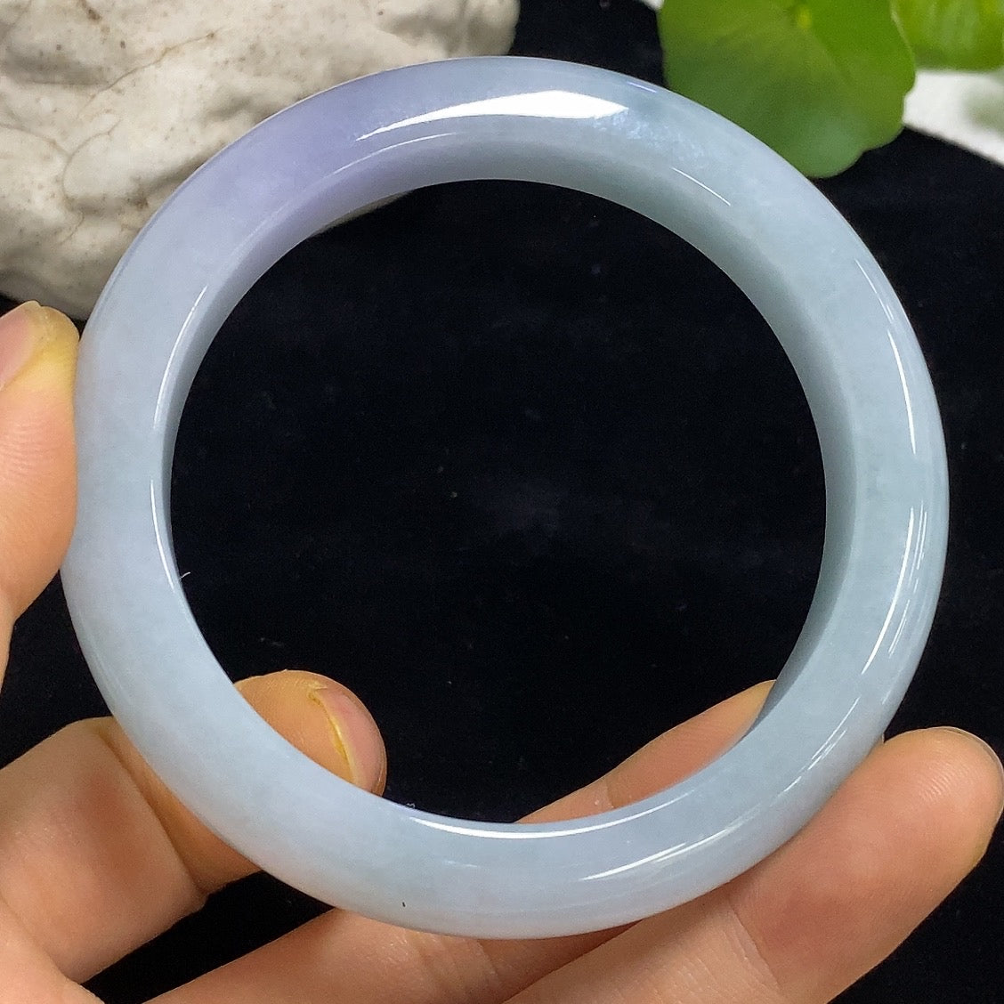 Jadeite round bracelet with size 56, crafted by HKHQ, weighing approximately 61.72 grams, featuring smooth polished jadeite beads.