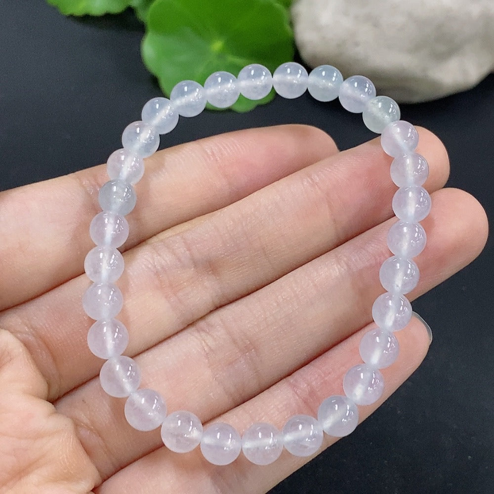 Jadeite bracelet with 5.9mm beads, crafted from green jade, weighing approximately 10.8 grams, by HKHQ.