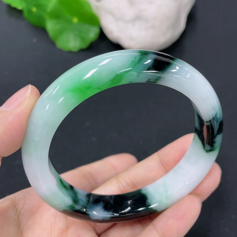Jadeite Round Bracelet Size 56mm Total Weight Approx. 56.25g Including Other Mineral Components