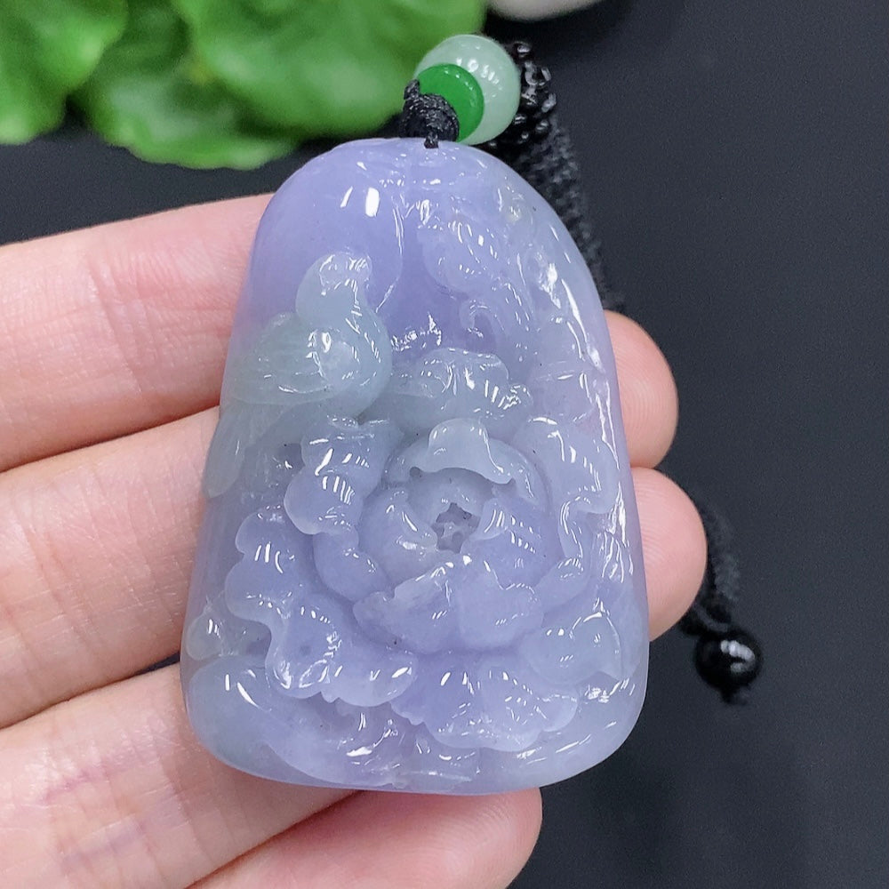 Jadeite Lotus Pendant