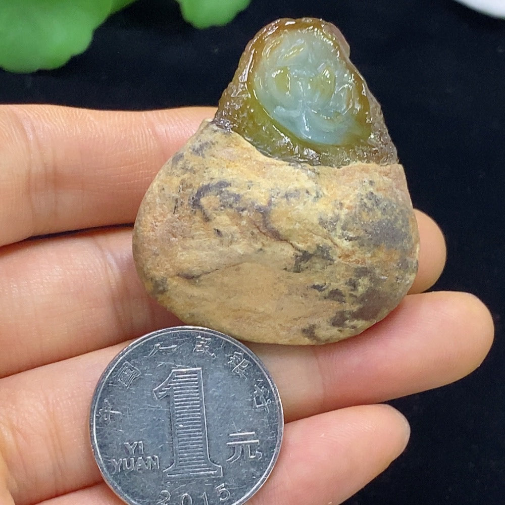 Jadeite Lotus Pendant Total Weight Approx. 51.25g