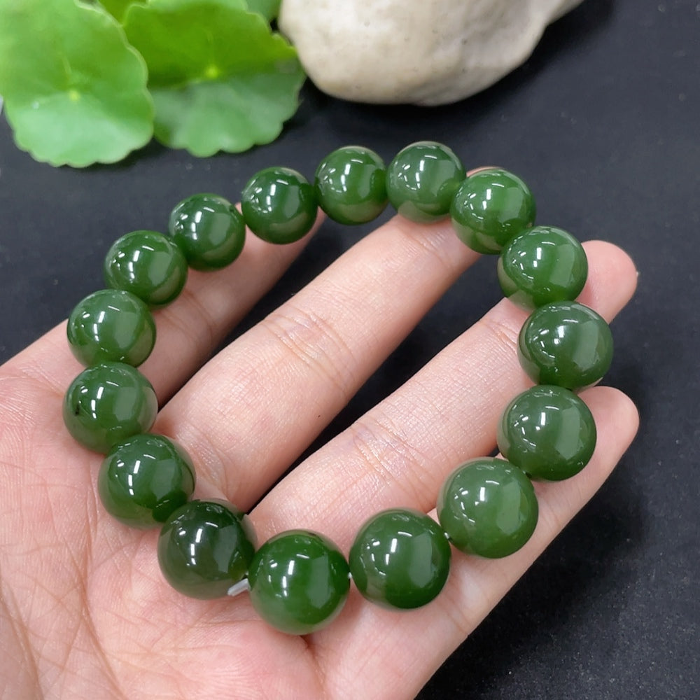 Green Hetian Jade Bracelet