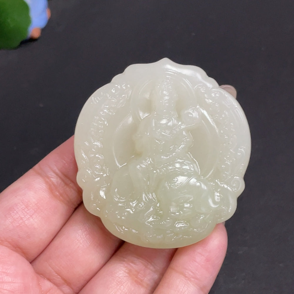 Hetian Jade Pendant Guanyin Total Weight About 56.2g