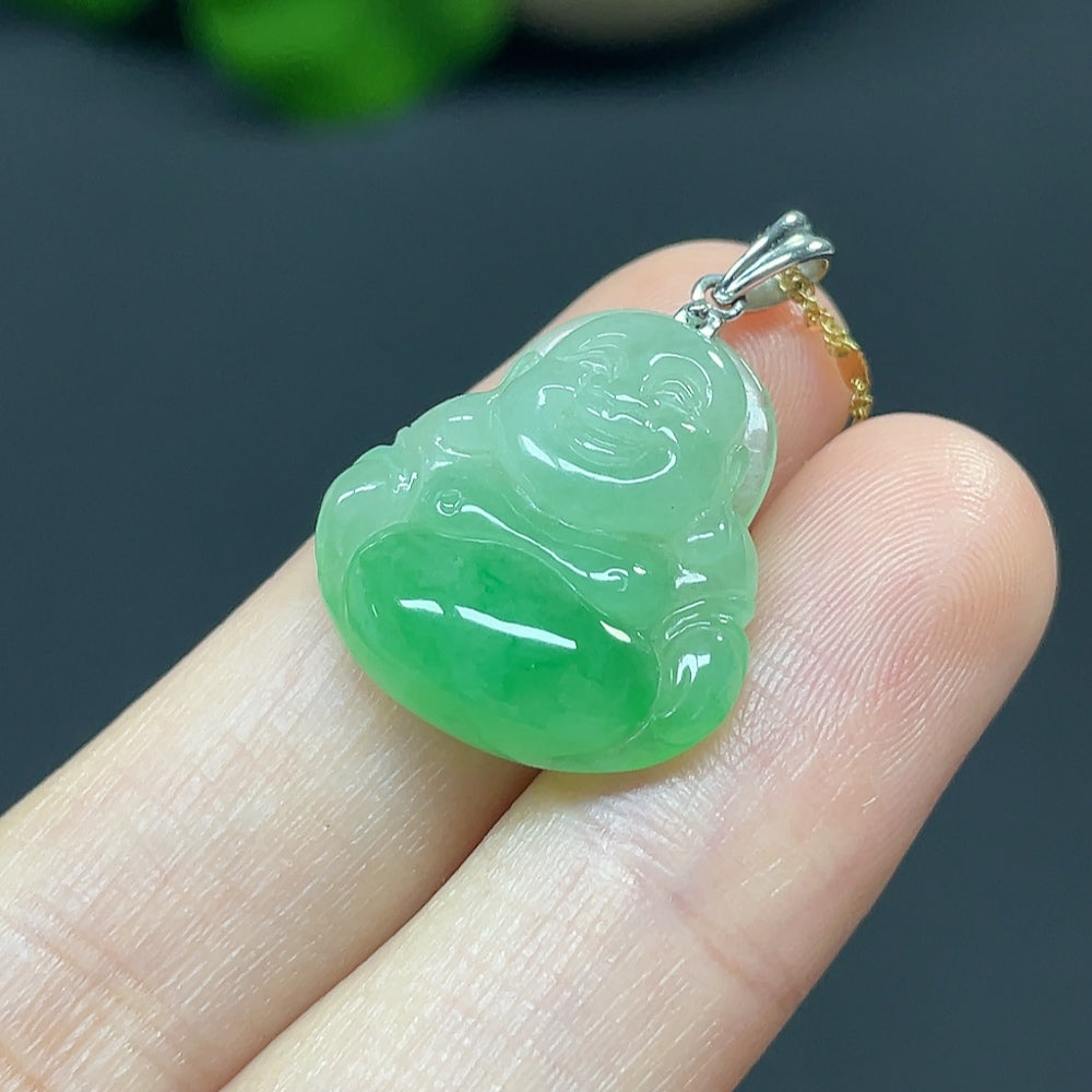 Jadeite Buddha镶嵌项链 Pendant 18k Chain 14k