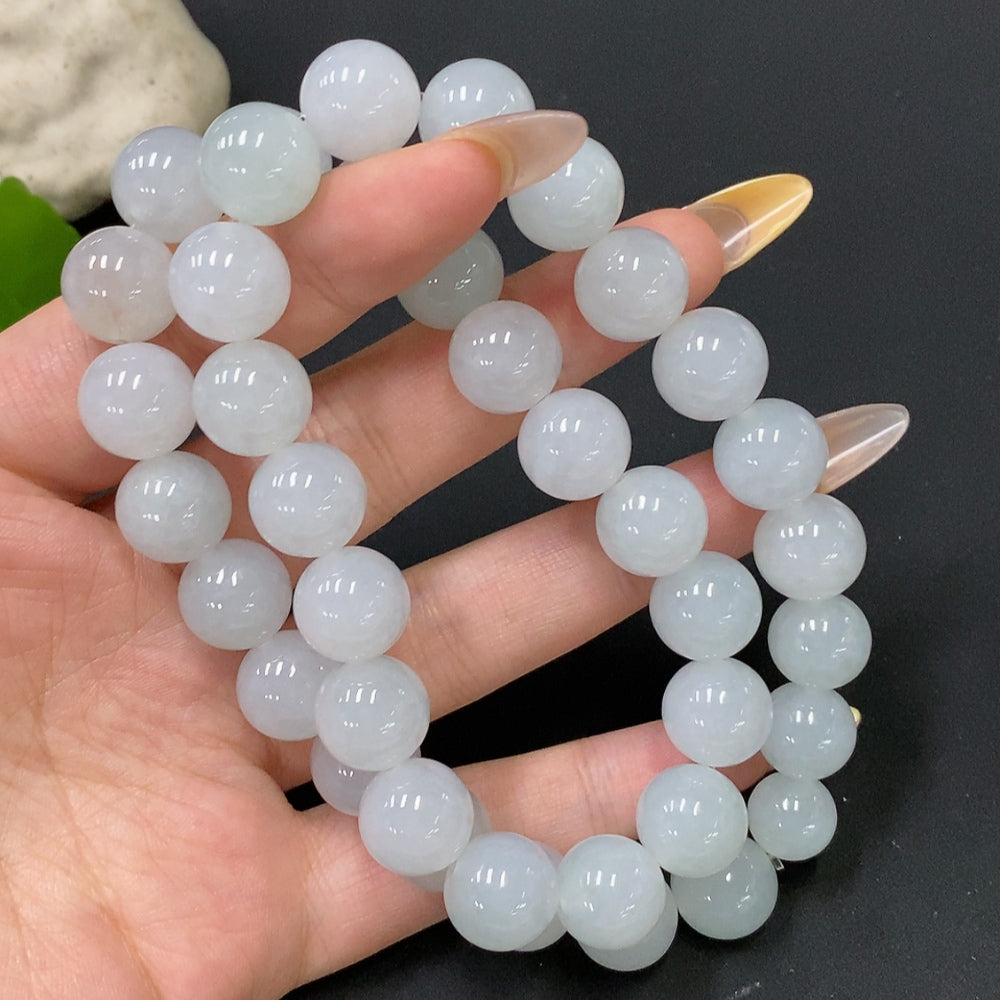 Jadeite Bead Necklace, Total Weight Approx. 120.86g, Bead Size Approx. 12.4mm