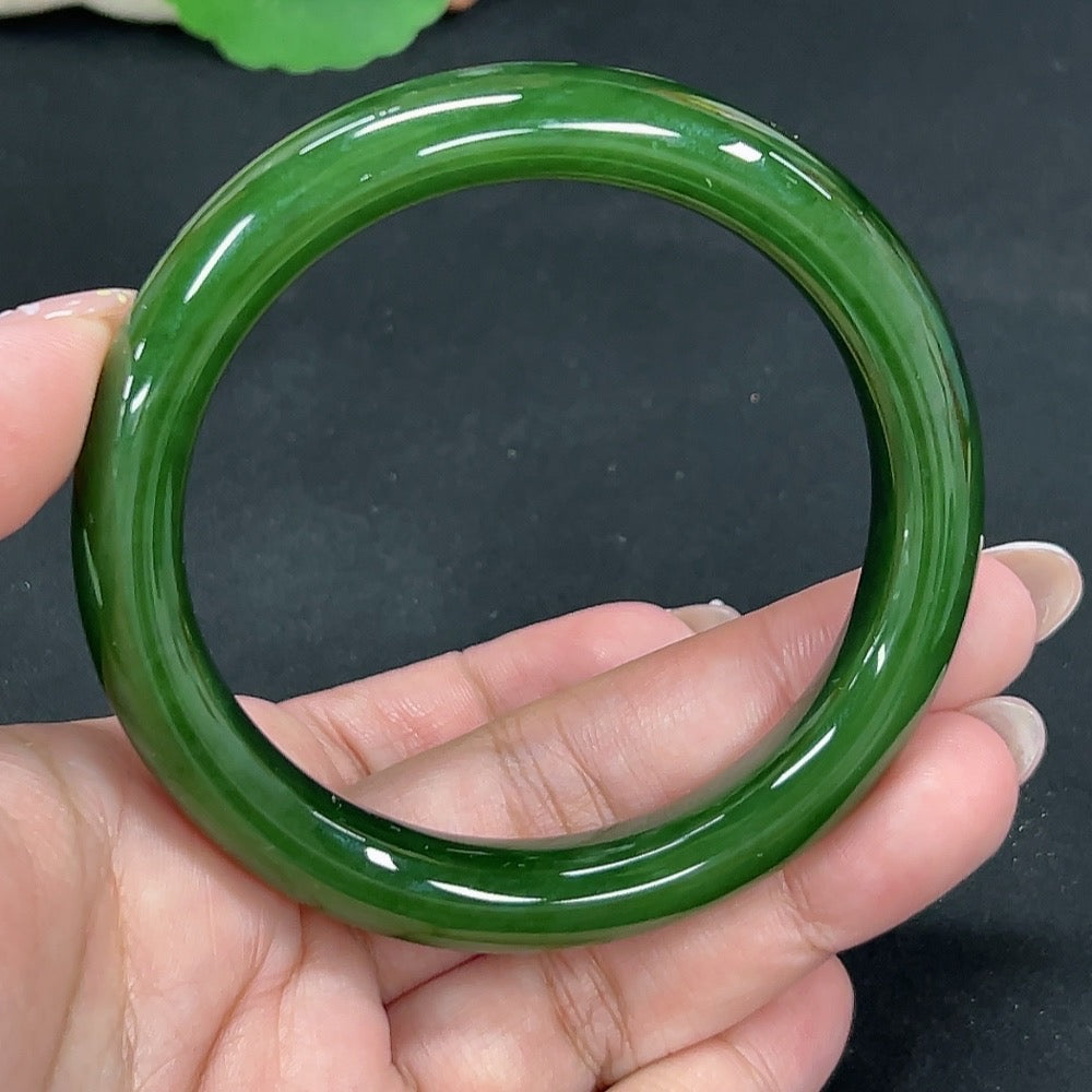 Hetian Jade Jasper Round Bracelet Size 59.2 Total Weight Approx. 55.2g