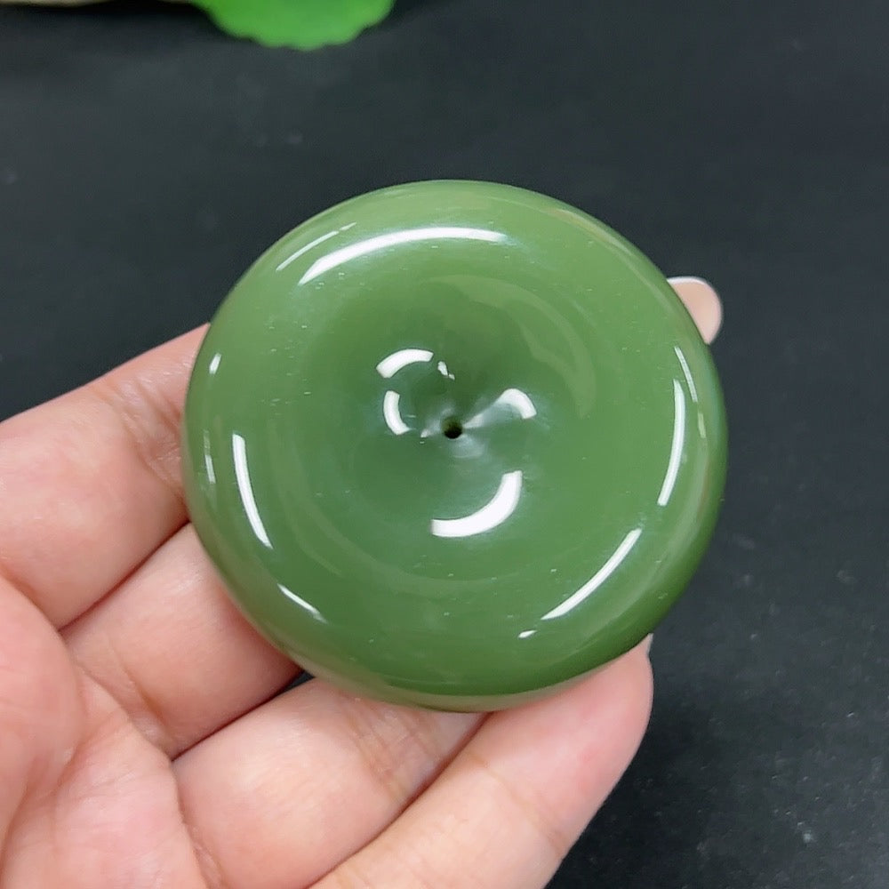 Hetian Jade Pendant Peace Button Total Weight Approx. 84.1g