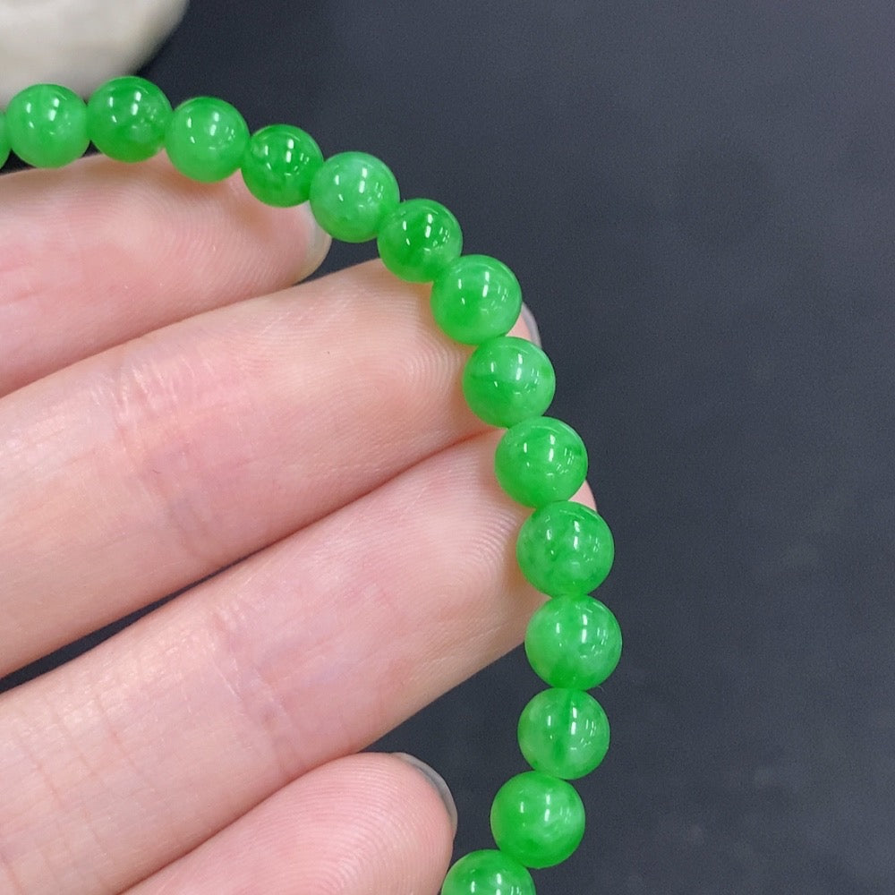 Jadeite Bracelet Non-Gold Total Weight Approx. 8.6g Size 5mm