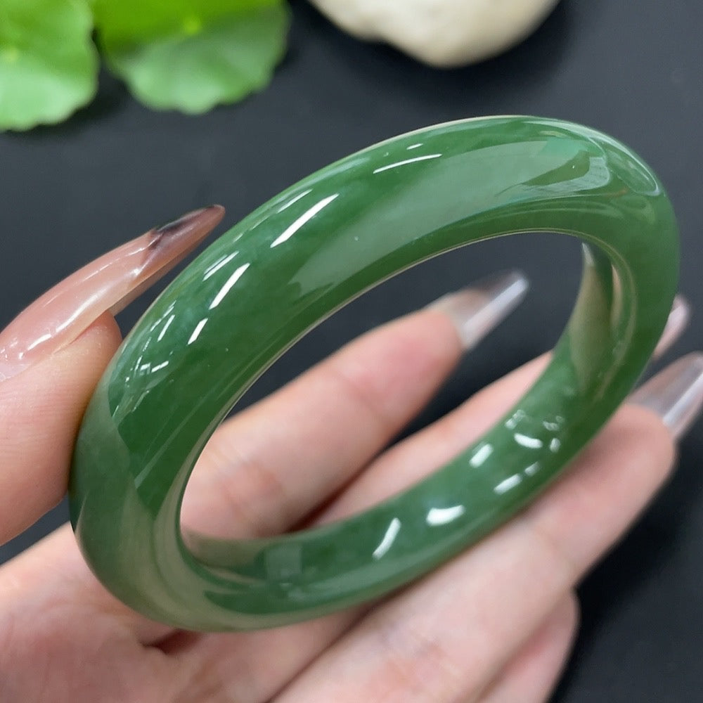 Hetian Jade Jasper Round Bracelet Size 54.1 Total Weight Approx. 53.8g