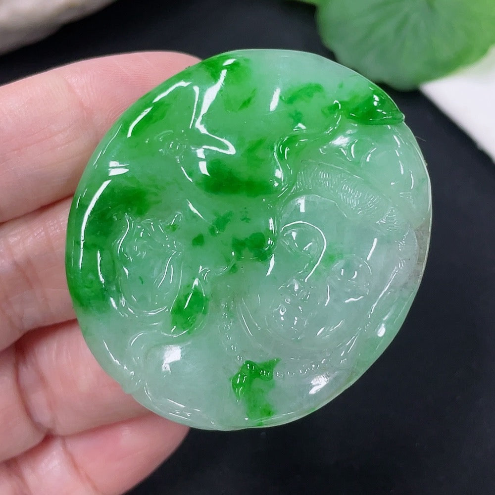 Jadeite Guanyin Pendant Total Weight Approx. 27.7g