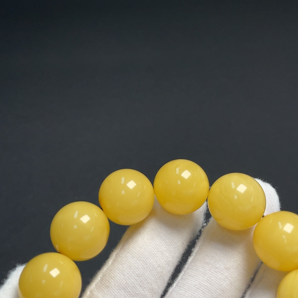 Amber Beeswax Bracelet with Turquoise