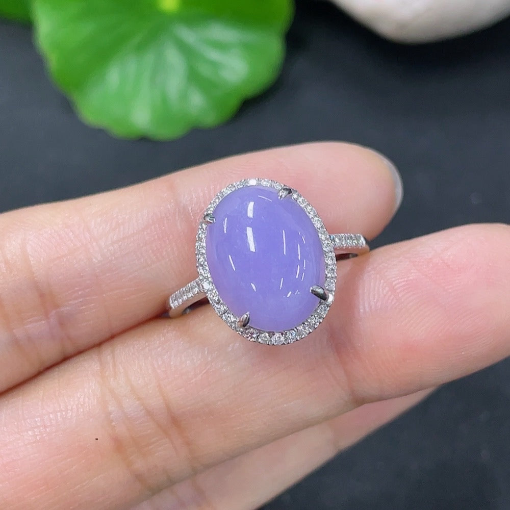 Jadeite Ring with 18K Gold and Diamond Accents