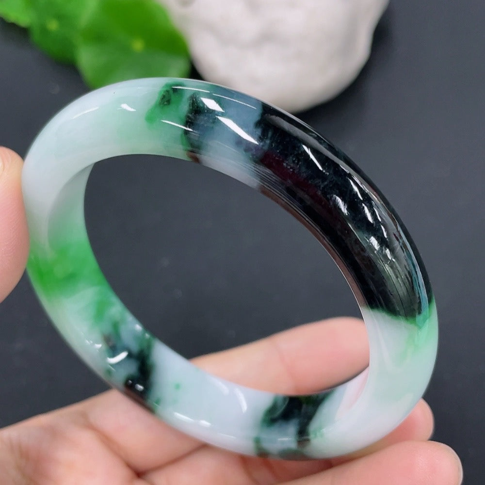 Jadeite Round Bracelet Size 56mm Total Weight Approx. 56.25g Including Other Mineral Components