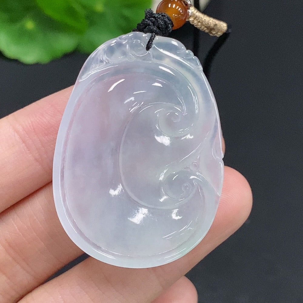 Jadeite Ruyi Pendant Total Weight Approx. 15.5g (Including Cord Weight)