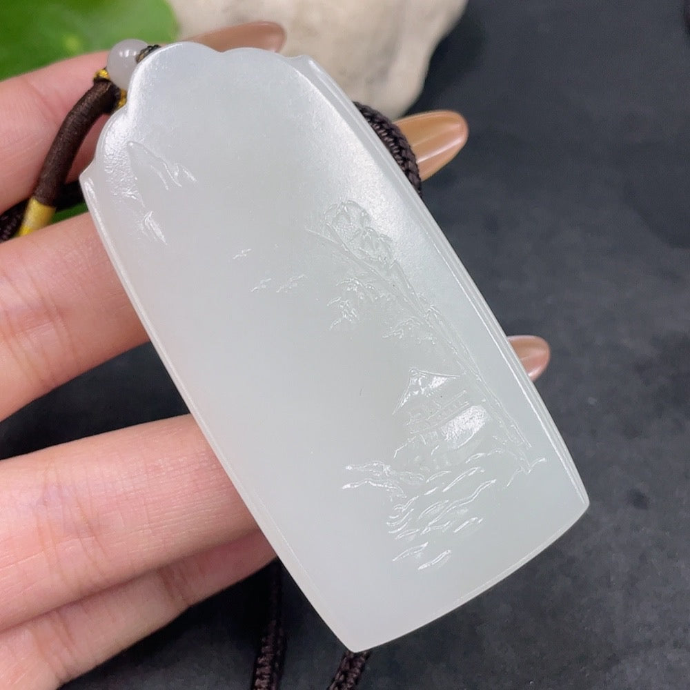 Hetian Jade Pendant Guanyin Gross Weight Approx. (with rope) 58.3g