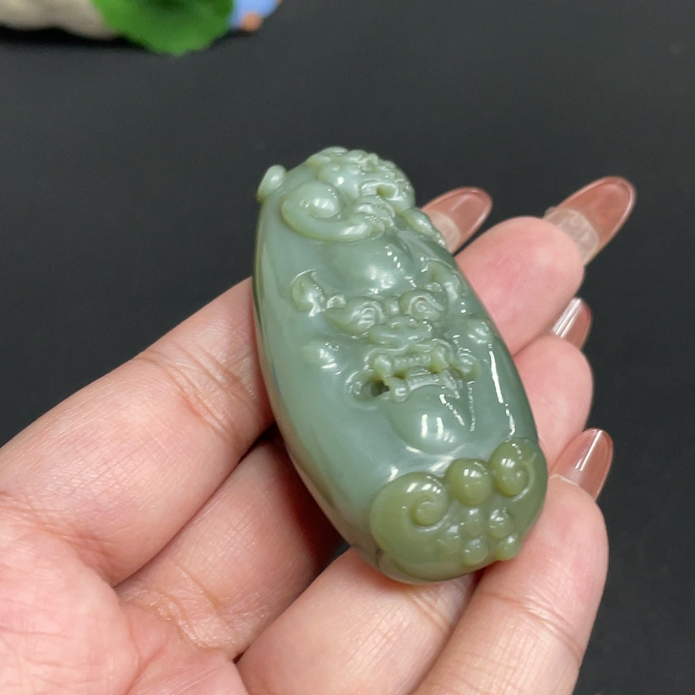 Hetian Jade Pendant Auspicious Beast . | Huiliu Certified