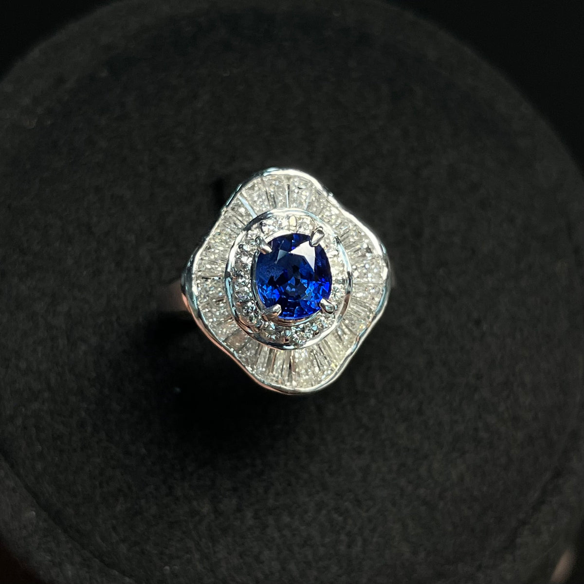 Sapphire Ring with Diamond Accents