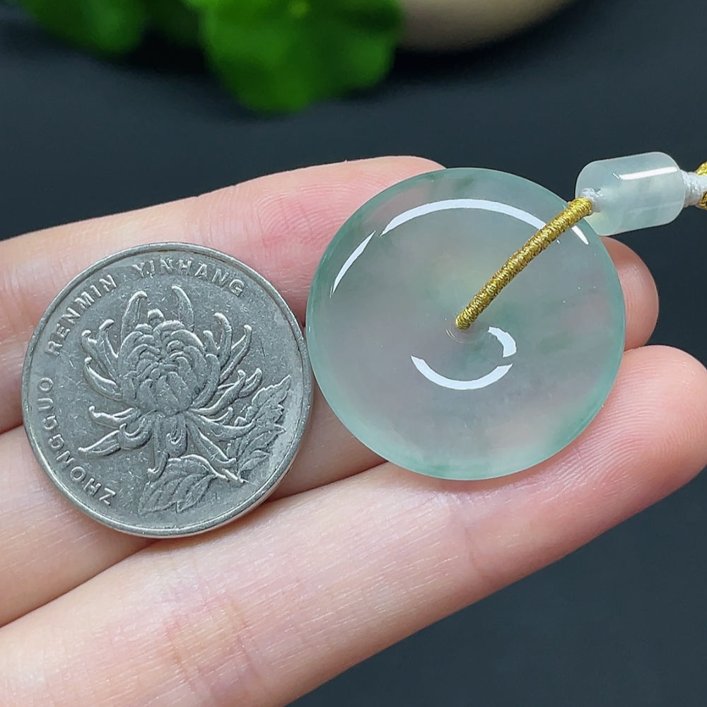 Jadeite Safety Buckle Pendant with Cord