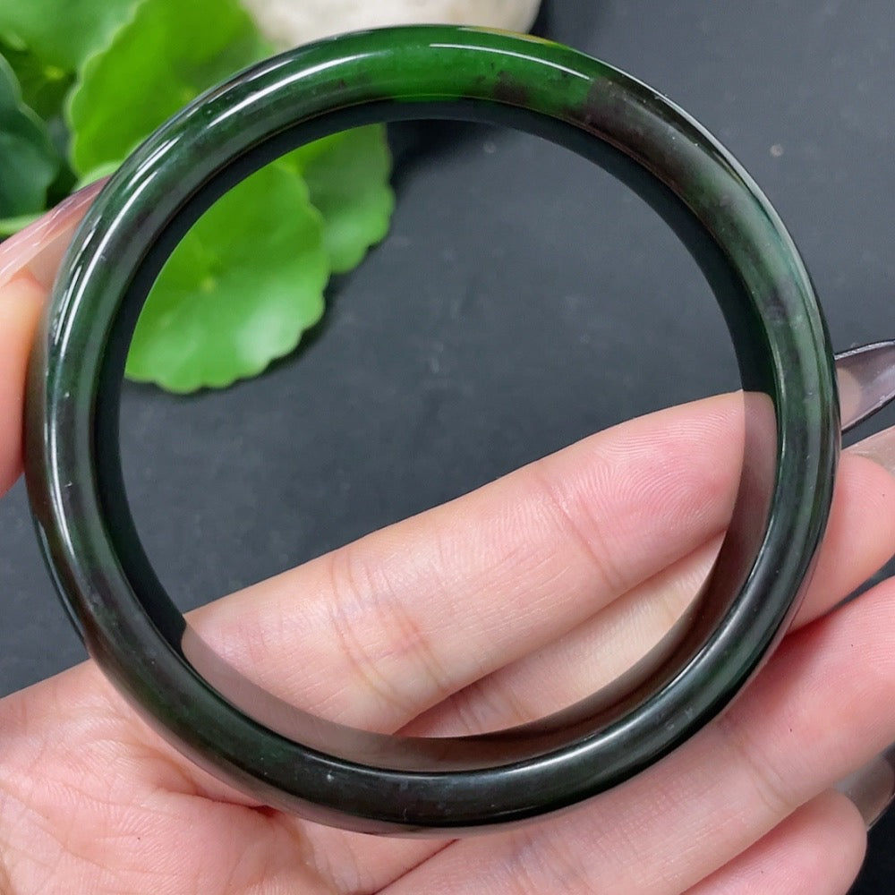 Hetian Jade Round Bracelet Size 58.1 Total Weight Approx. 51g Containing Other Mineral Components