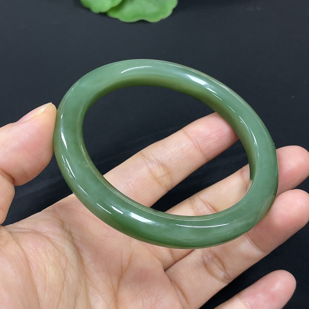Hetian Jade Jasper Round Bracelet Size 54.7 Total Weight about 34.5g