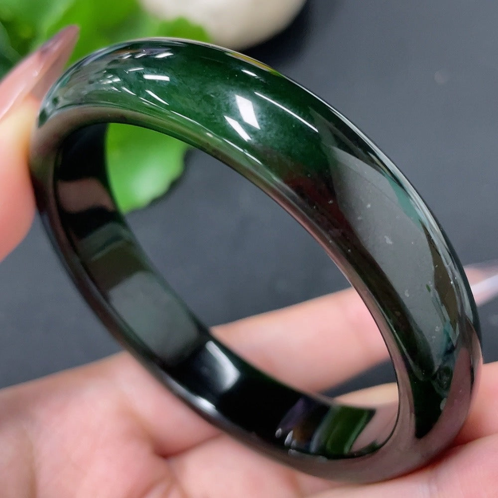 Hetian Jade Round Bracelet Size 58.1 Total Weight Approx. 51g Containing Other Mineral Components