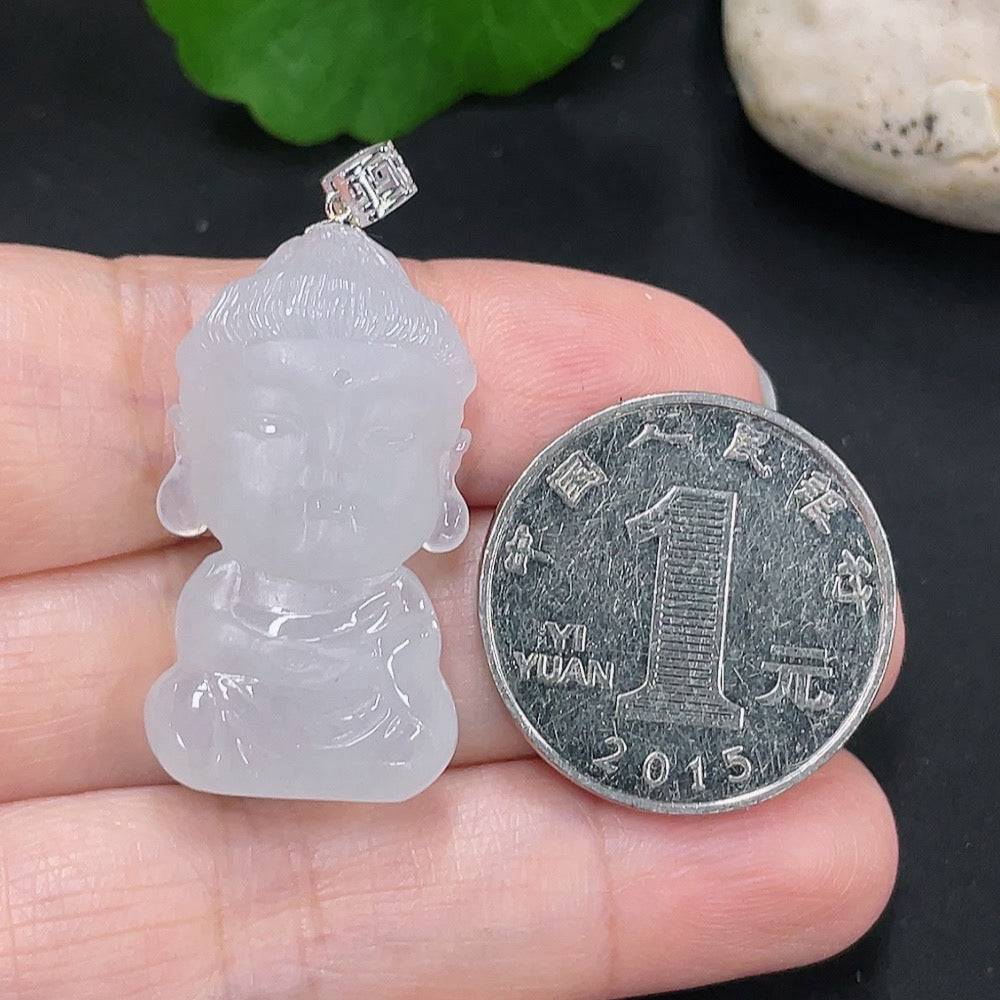 Huiliu Jadeite Guanyin pendant featuring intricate carvings, crafted from high-quality jade with a polished finish.