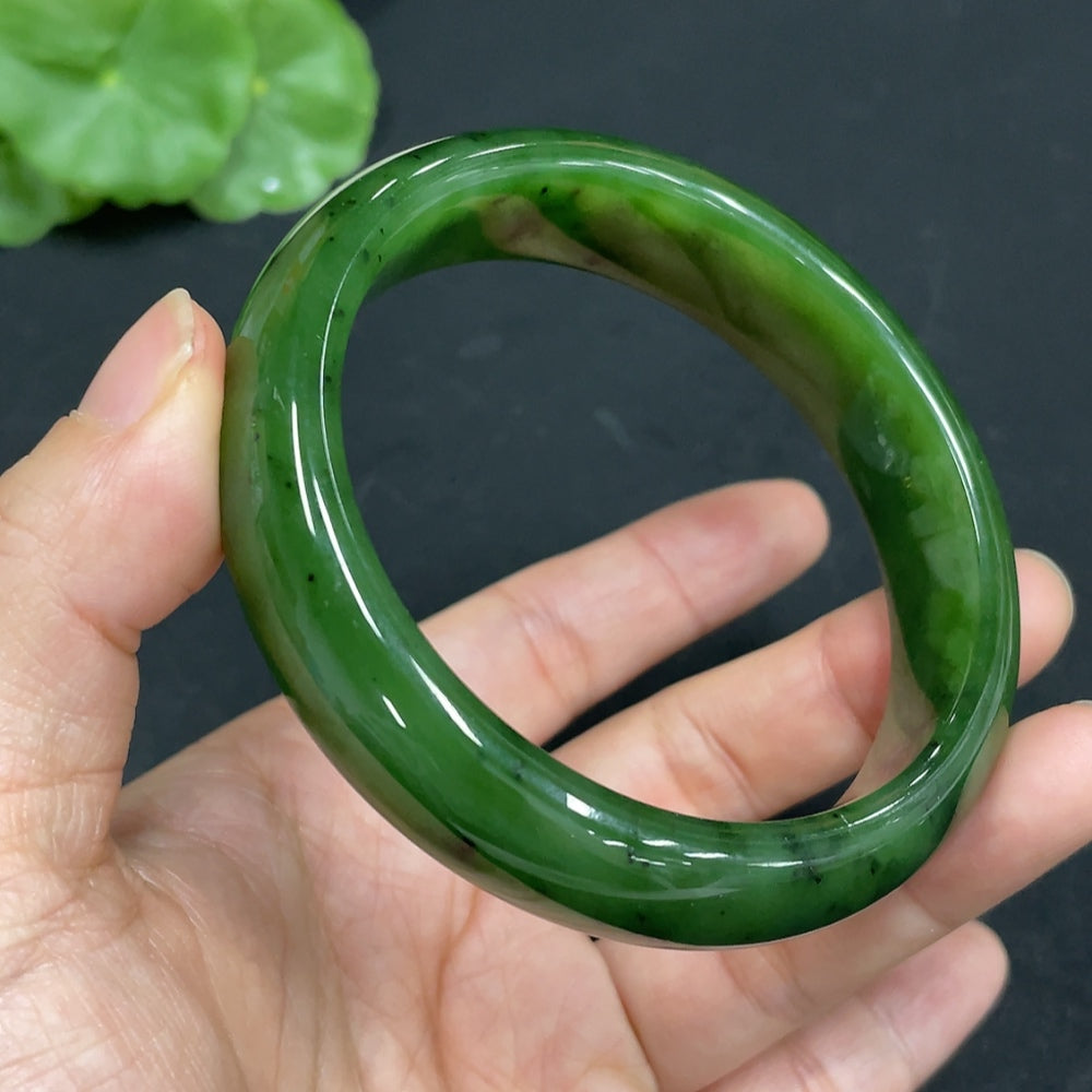 Hetian Jade Jasper Round Bracelet Size 59.1 Total Weight Approx. 61.4g