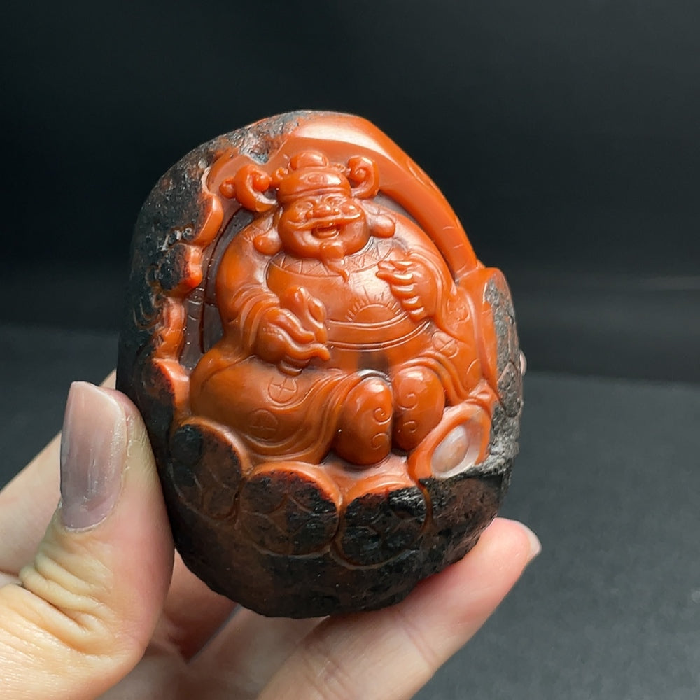 Red Agate Pendant (Testing only applies to the red portion, contains other mineral components, organic matter visible, total weight approximately 206.11g)