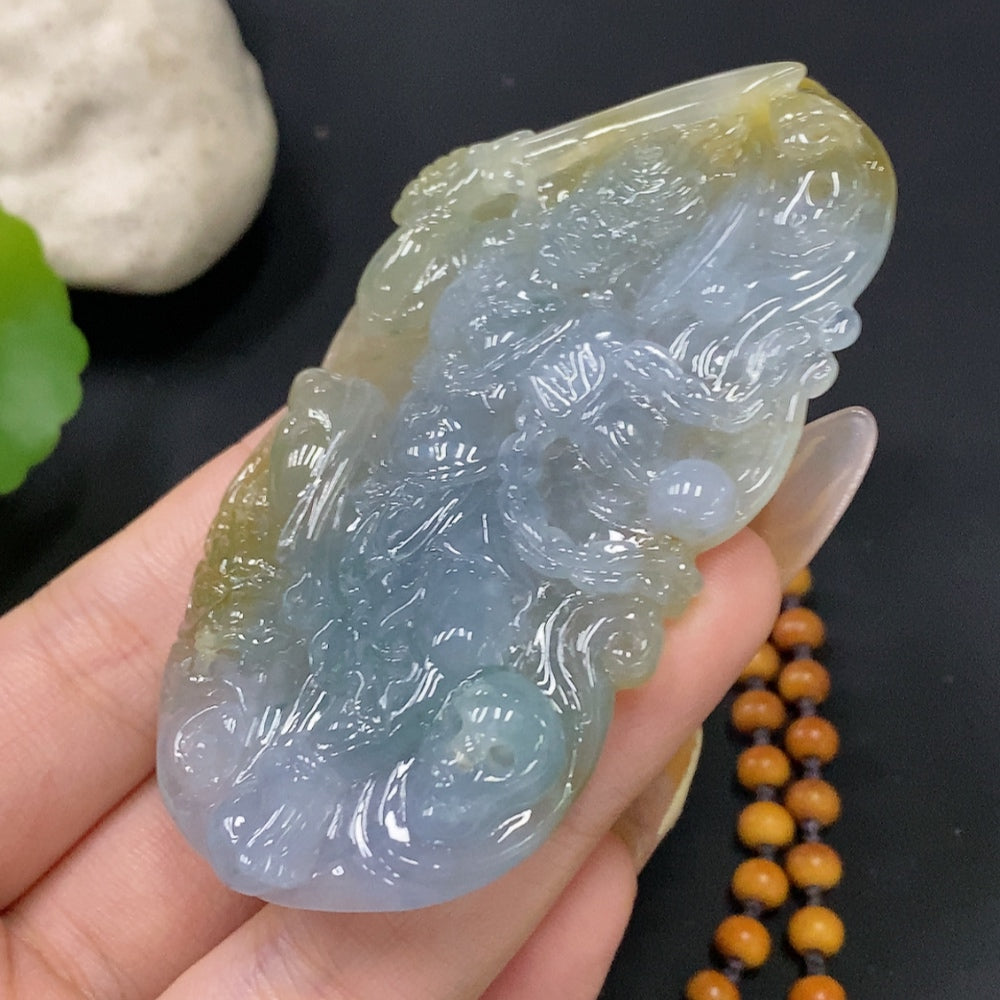 Jadeite Fudō Myōō Pendant