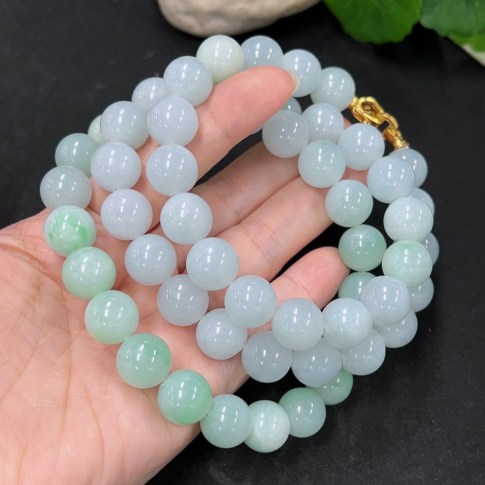 Jadeite Beaded Necklace Approx. 12mm Total Weight Approx. 172.8g (Non-gold Inlaid)